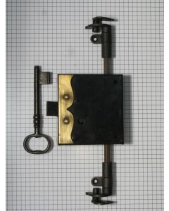 Espagnoletslot ijzer zwart L25+stang 2mt