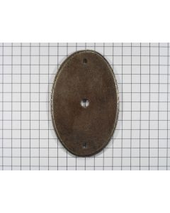 Achterplaat ovaal 6 cm, ijzer geroest