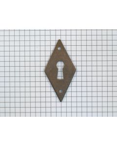 Sleutelplaat ruit 60 x 30 mm messing ant