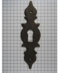 Sleutelplaat V, messing oud