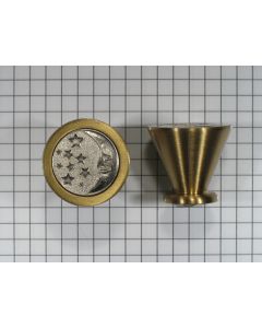 Knop maan, messing, 25 x 25mm