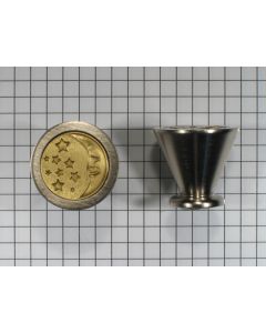 Knop maan, matnikkel 25 x 25mm