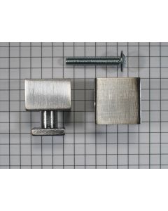 Knop vierkant, matnikkel, 20mm