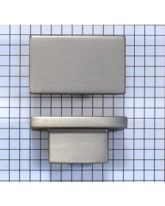 Knop, rechth. 44x27mm, RVS-look