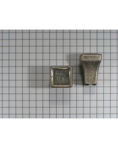 Knop 15mm oud zilver+glitters