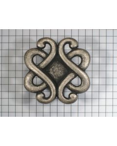 Knop 45 mm, oud zilver