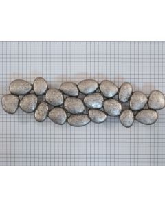 Ladegreep kiezel, zamac,oud zilver, 128h