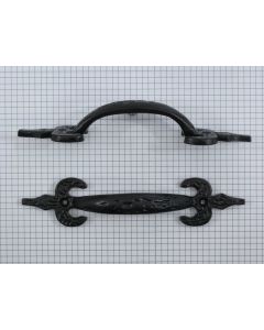 Greep, ijzer zwart, 175 mm