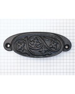 Komgreep bewerkt ijzer zwart, 102x40mm