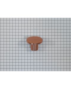 Platte knop, zamac, 26 mm, rood koper