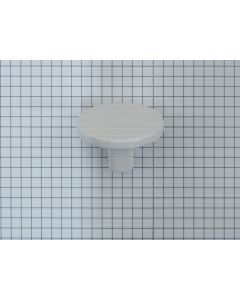 Platte knop, zamac, 41 mm, wit