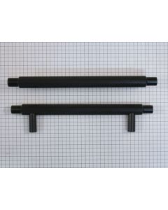 Greep geribbeld, 128 mm, mat zwart
