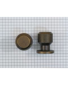 Knop geribbeld 25 mm messing antiek
