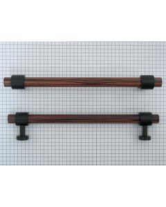 Buisgreep, houtnerf, 160 mm