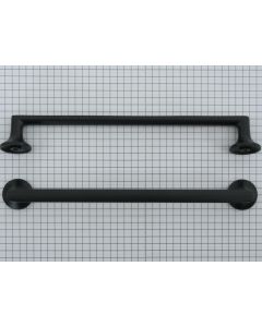 Greep op ronde voetjes, mat zwart,160 mm
