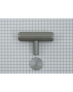 T-knop, groeven, 55 mm, RVS-look