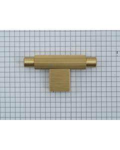 T-knop, geribbeld, 70 mm, oud goud