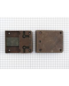 Opdekslot + flap ijzer geroest 40 mm