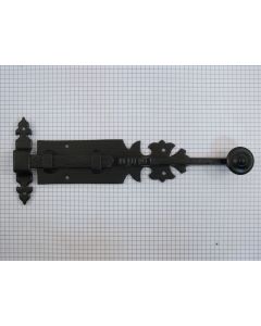 Schuif ijzer zwart 25cm + vanger