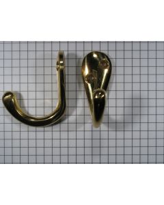 Kapstokhaak messing gepolijst 38 mm