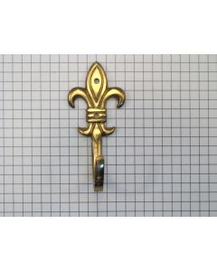 Kapstokhaak messing fleur de lis 70x30