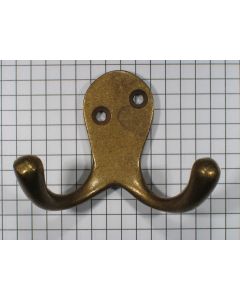 Kapstokhaak, messing antiek 46 mm