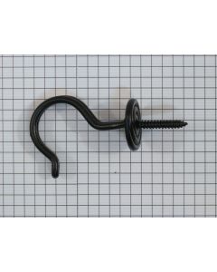 Kapstokhaak ijzer zwart, 48 mm