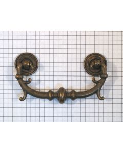 Handgreep, messing antiek, 76 mm