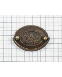 Ringgreep ovaal 70x50 mm messing antiek