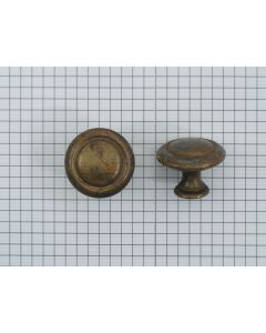 Knop, messing antiek 30 mm