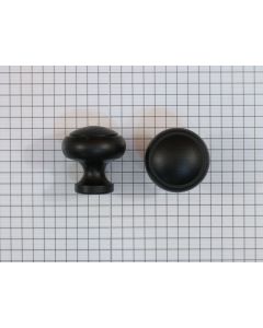Knop ijzer zwart, 28 mm