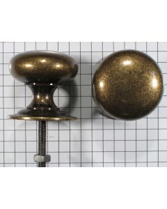 Knop messing ant 30 mm met vaste rozet