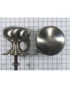 Knop ijzer polijst 30 mm met vaste rozet