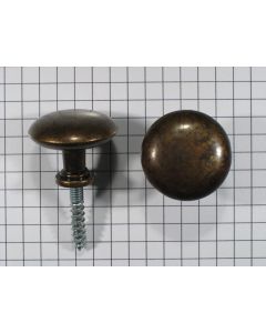 Zamac knop, messing antiek, 24mm