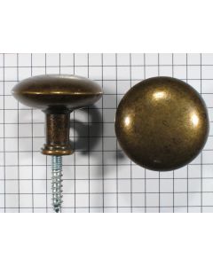 Zamac knop, messing antiek, 32mm