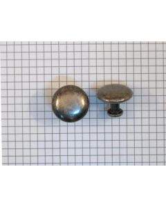 Zamac knop, ijzerkleur, 24mm