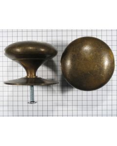 Knop, hol, ant. messing 50 mm + rozet