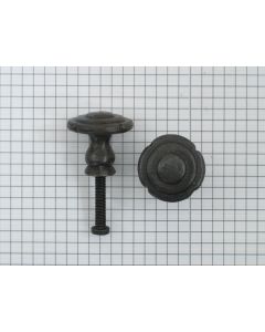 Knop 29mm bloem ijzer geroest gegoten
