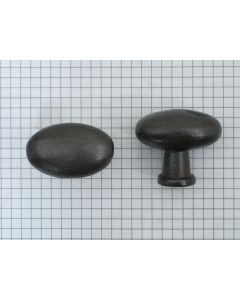 Knop ovaal, ijzer geroest, 41 x 24 mm