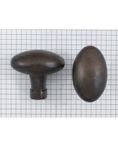 Knop ovaal, ijzer geroest, 52 x 33 mm