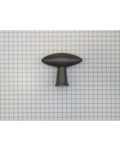 Knop ovaal puntig oud grijs 45 x 14