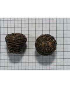 Knop grof, messing antiek, gevlochten, 3