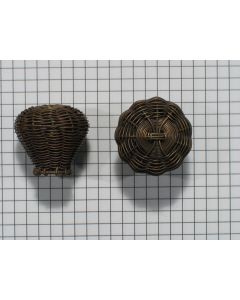 Knop fijn, messing antiek, gevlochten, 3