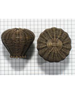 Knop fijn, messing antiek, gevlochten, 4