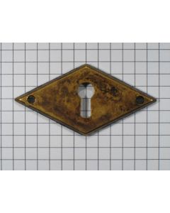 Sleutelplaat ruit H zamac messing antiek