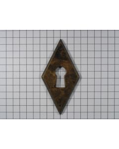 Sleutelplaat ruit V zamac messing antiek