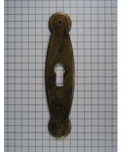 Sleutelplaat V smal zamac messing antiek