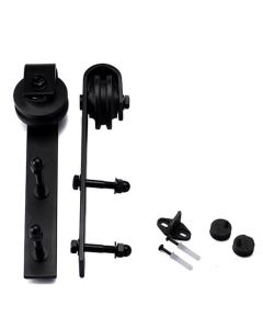 Set wielen extra schuifdeur mat zwart