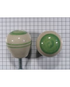 Knop porselein, 30 mm, groen