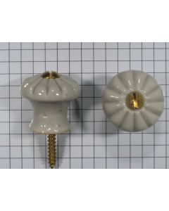 Porseleinen knop, grijs, 24mm